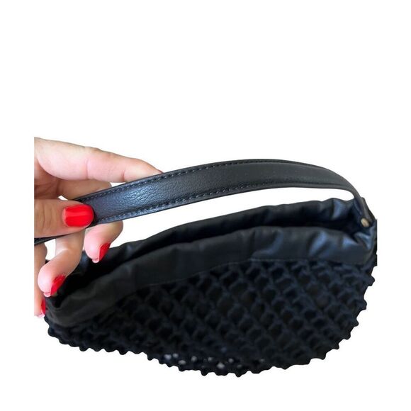 NWT Elizabeth and James Mesh Market Shoulder Bag Tote Black - Picture 10 of 16